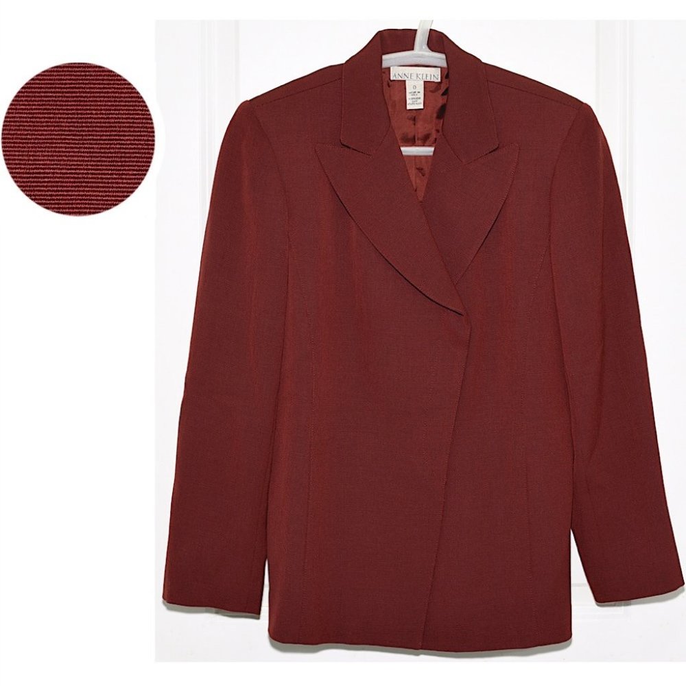 Like New Anne Klein Vintage Wool Brick-Red Blazer